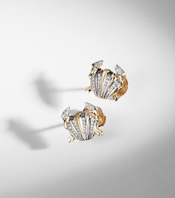 Boucles d’oreilles Crabe Coquillage en or 9 ct et diamants | Yvonne Léon