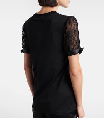 Lace-trimmed cotton jersey T-shirt | Nina Ricci