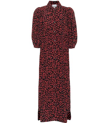 Bedrucktes Midikleid aus Crêpe | Ganni