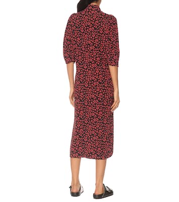 Bedrucktes Midikleid aus Crêpe | Ganni