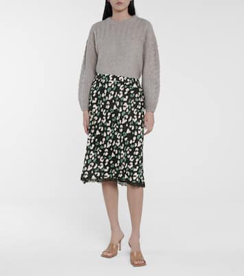 Moanna leopard-print midi skirt | Velvet