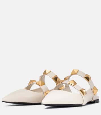 Slippers Roman Stud in pelle | Valentino Garavani