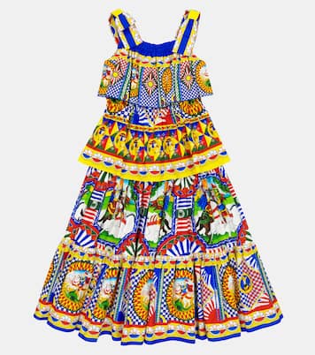 Bedrucktes Top aus Baumwollpopeline | Dolce&Gabbana Kids
