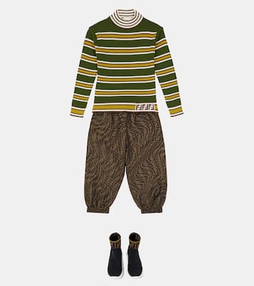 Striped wool turtleneck sweater | Fendi Kids