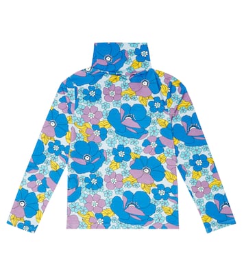 Randy floral cotton jersey turtleneck top | Morley