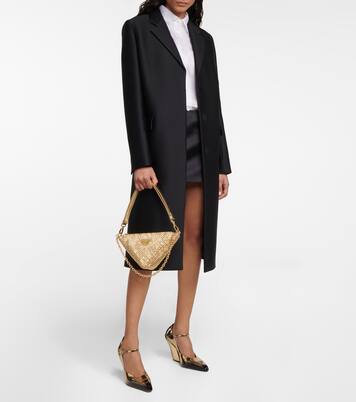 Borsa a spalla Triangle Mini in raso | Prada