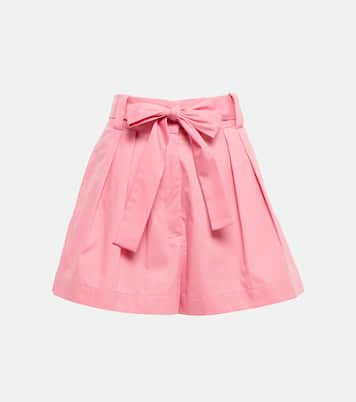 Shorts in popeline di cotone a vita alta | Oscar de la Renta