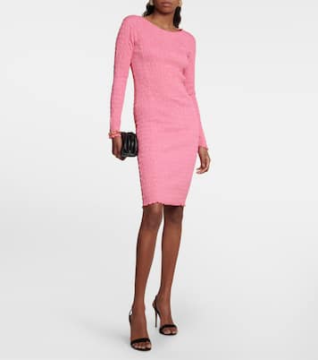 Smocked cotton-jersey mini dress | Patou