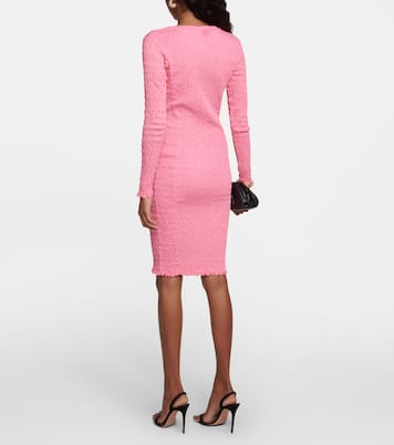 Smocked cotton-jersey mini dress | Patou