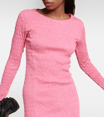 Smocked cotton-jersey mini dress | Patou