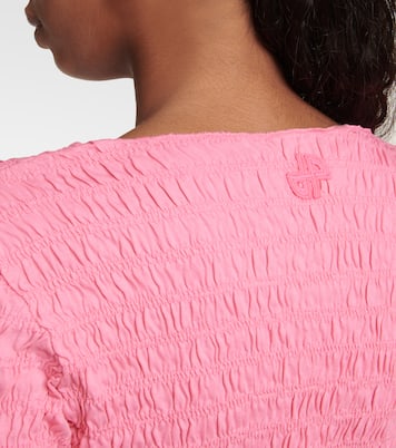 Smocked cotton-jersey mini dress | Patou