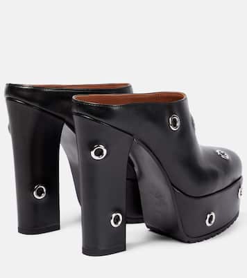 Mules à plateau en cuir à ornements | Alaïa