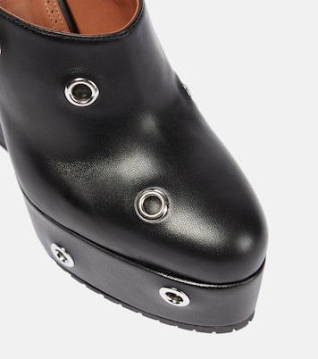 Mules à plateau en cuir à ornements | Alaïa