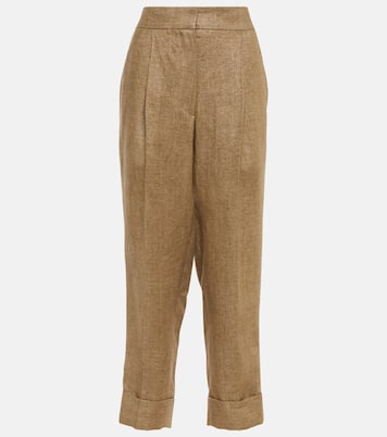 Mid-rise tapered linen pants | Brunello Cucinelli