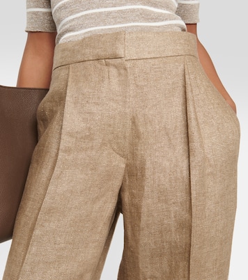 Mid-rise tapered linen pants | Brunello Cucinelli