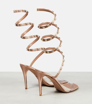 Sandales Rockstud en satin à cristaux | Valentino Garavani