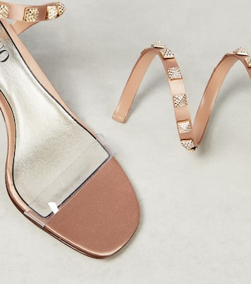 Sandales Rockstud en satin à cristaux | Valentino Garavani