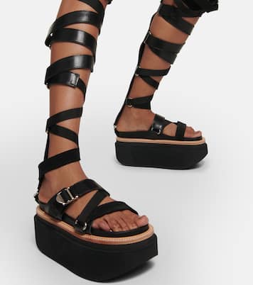 Lace-up leather sandals | Sacai