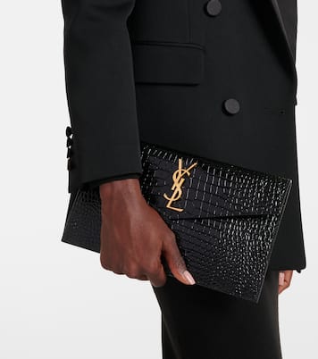 Pochette Uptown en cuir verni | Saint Laurent