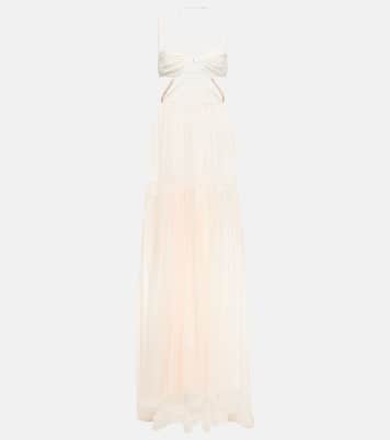 Bridal silk chiffon gown | Nensi Dojaka