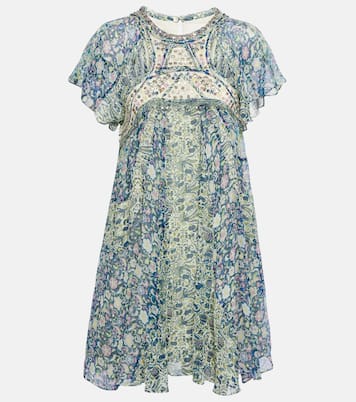 Vestido corto Odile de seda estampado | Isabel Marant