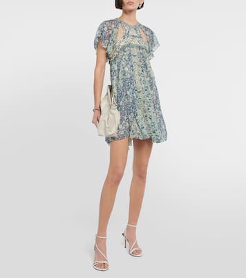 Vestido corto Odile de seda estampado | Isabel Marant