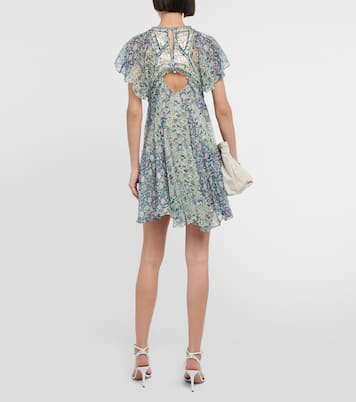Vestido corto Odile de seda estampado | Isabel Marant