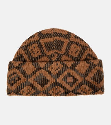 Face Tiles cotton and wool beanie | Acne Studios