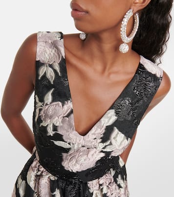 Abito midi in jacquard con stampa | Monique Lhuillier