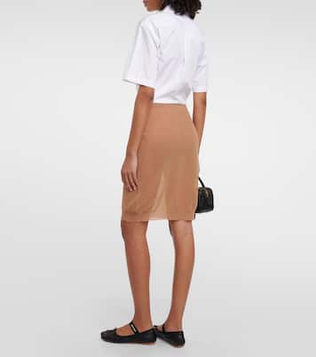 Gonna midi in maglia con logo | Miu Miu
