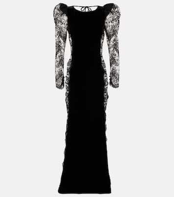 Lace-trimmed velvet maxi dress | Alessandra Rich