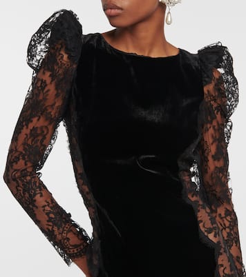 Lace-trimmed velvet maxi dress | Alessandra Rich