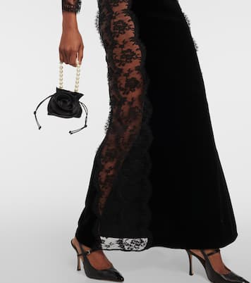 Lace-trimmed velvet maxi dress | Alessandra Rich