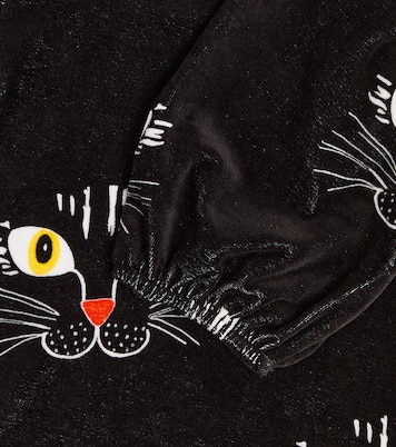 Abito Cat Face in velluto di cotone con stampa | Mini Rodini