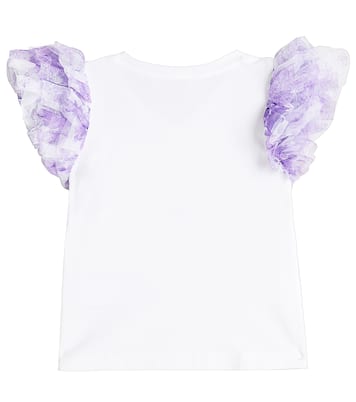 Top in misto cotone con volant | Monnalisa