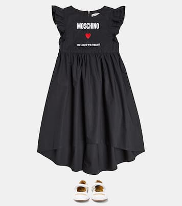 Abito in cotone con logo | Moschino Kids