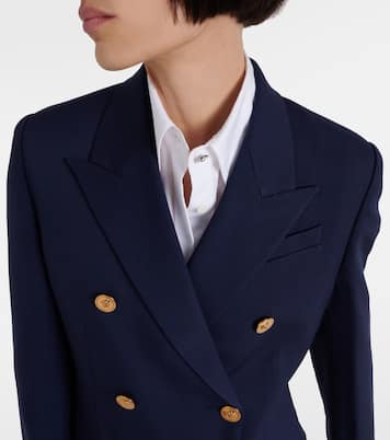 Medusa double-breasted wool blazer | Versace