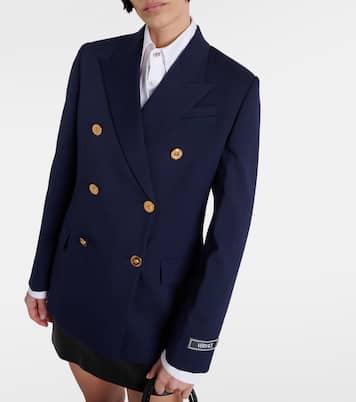 Medusa double-breasted wool blazer | Versace