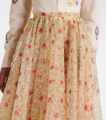 Falda midi floral | Prada