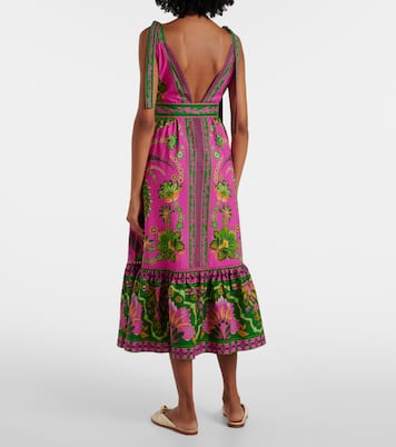Vestido midi Ana Tapestry Pink de algodón | Farm Rio