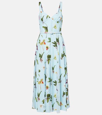 Robe midi à fleurs | Oscar de la Renta