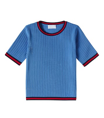 Top Web Stripe in maglia a coste | Gucci Kids