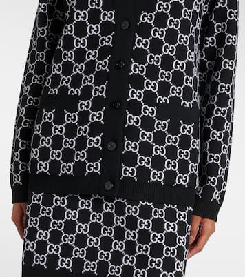 Cardigan in jaquard GG di misto lana | Gucci