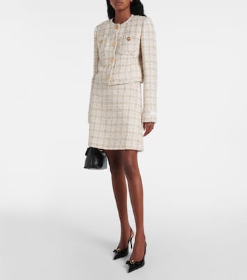 Minifalda de tweed adornada | Versace
