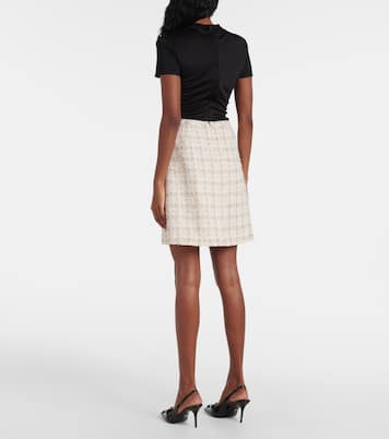 Minifalda de tweed adornada | Versace