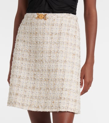 Minifalda de tweed adornada | Versace