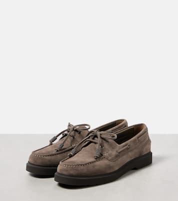 Mocassini Sail in suede con monili | Brunello Cucinelli