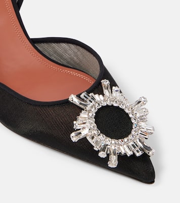 Pumps slingback Begum 70 in mesh con cristalli | Amina Muaddi