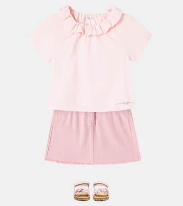 Top in jersey con volant e logo | Il Gufo