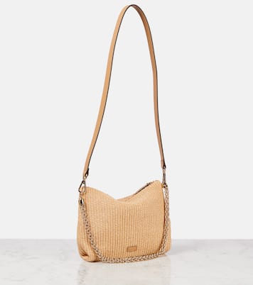 Callie raffia-effect shoulder bag | Jimmy Choo